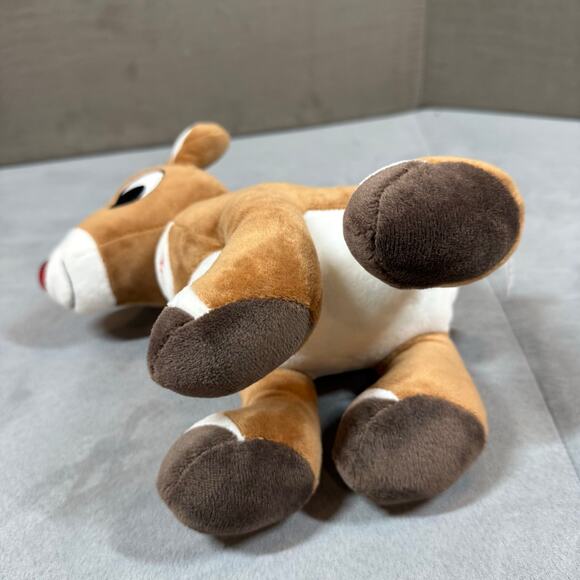 Rudloph Red Nosed Reindeer Plush Stuffed Animal Musical Light Up Nose Christmas - Picture 7 of 10